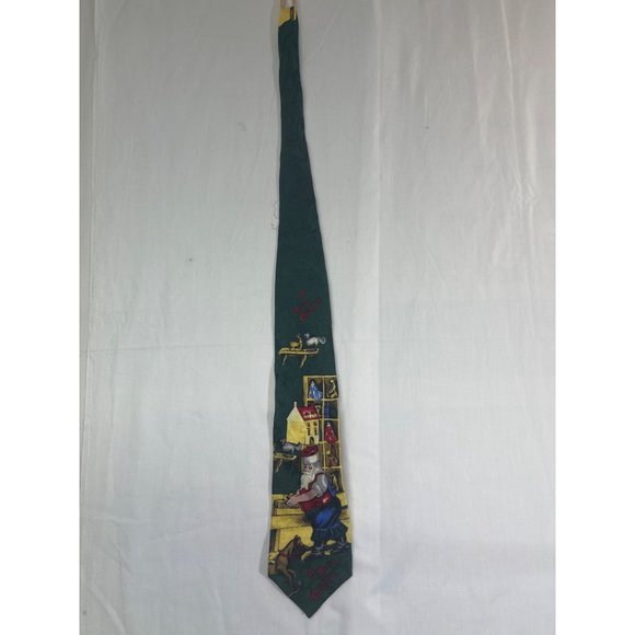 Craft and barrow men’s tie Santa in His Workshop A Merry Christmas 100% Silk Mad - Picture 2 of 7